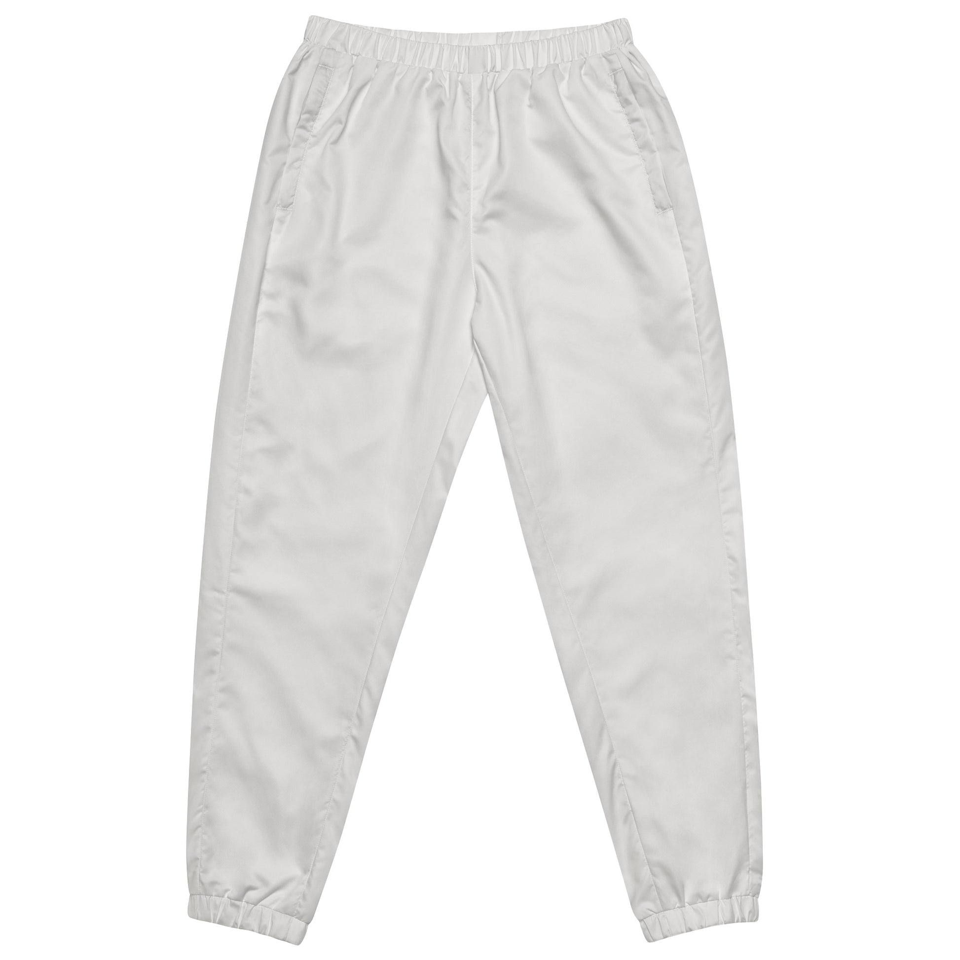 Unisex track pants Platinum in light color, featuring elastic cuffs and pockets, made from lightweight water-resistant fabric.