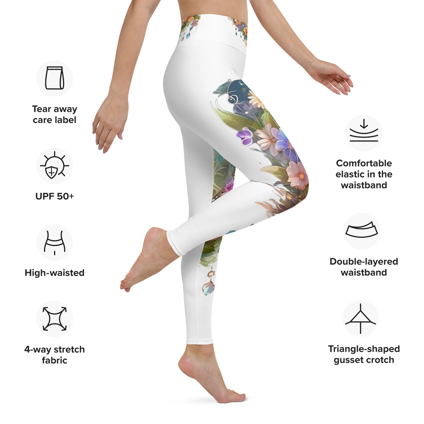 Super soft stretchy Yoga Leggings Roses gate