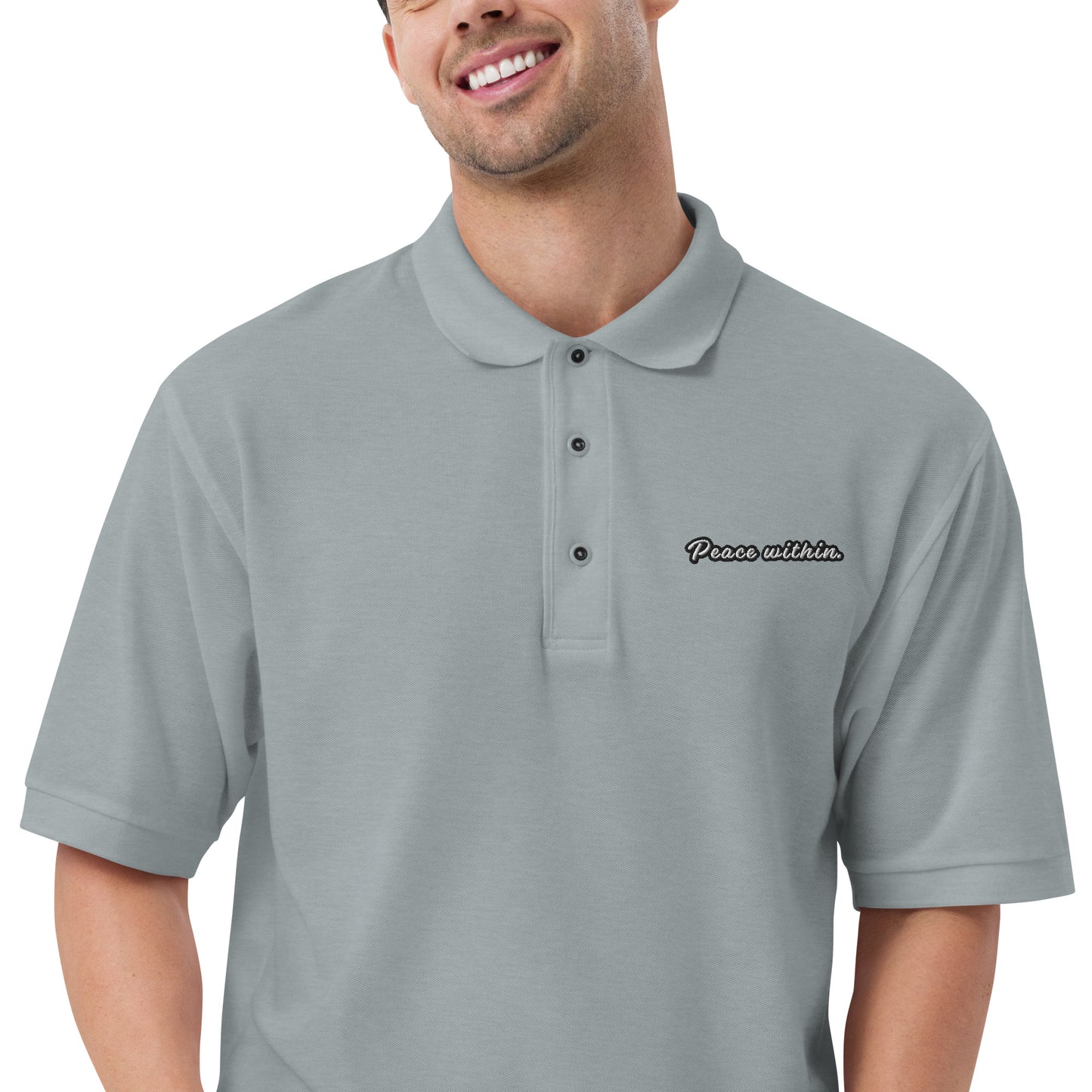 Peace Within - Embroidered Men's Premium Polo Shirt
