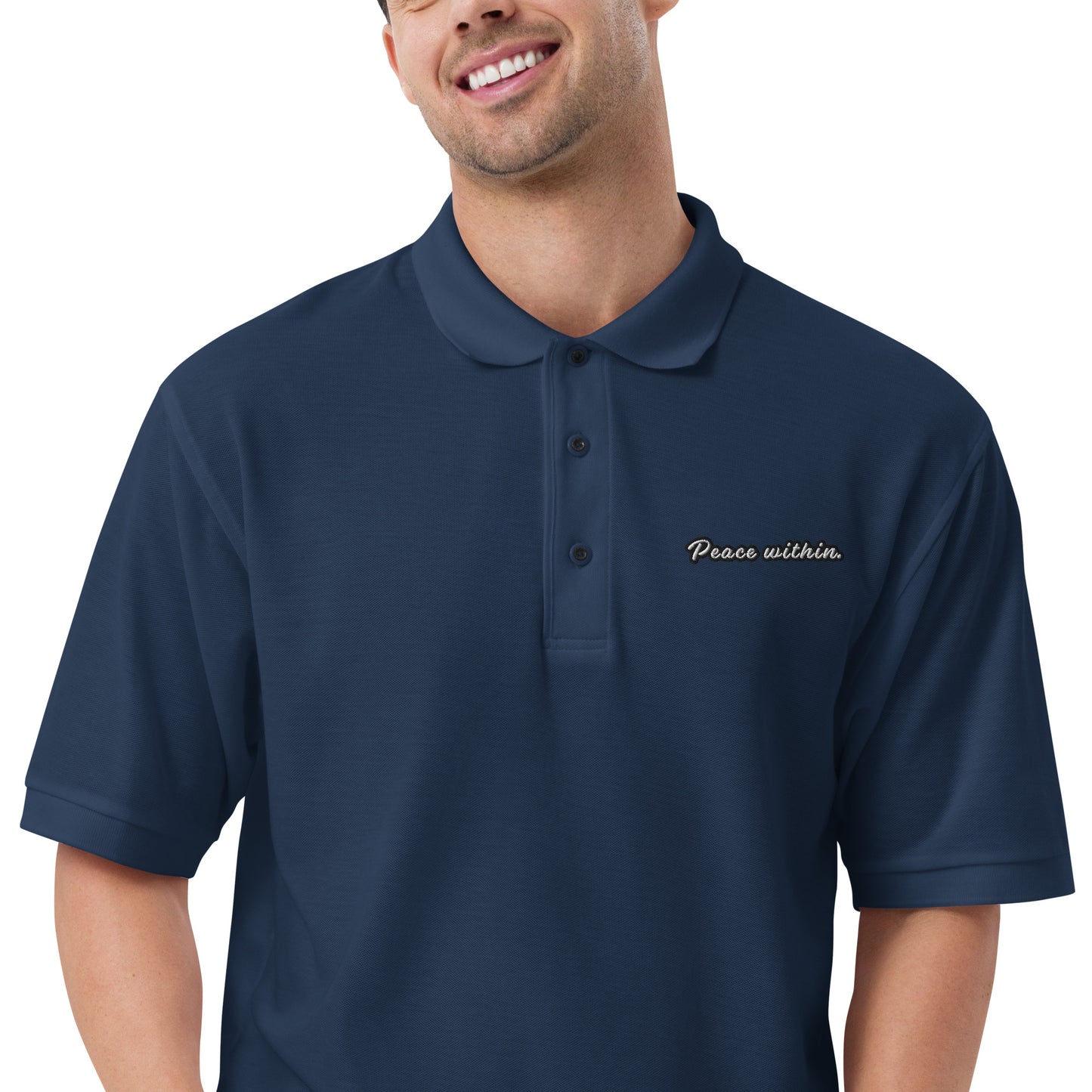 Peace Within - Embroidered Men's Premium Polo Shirt