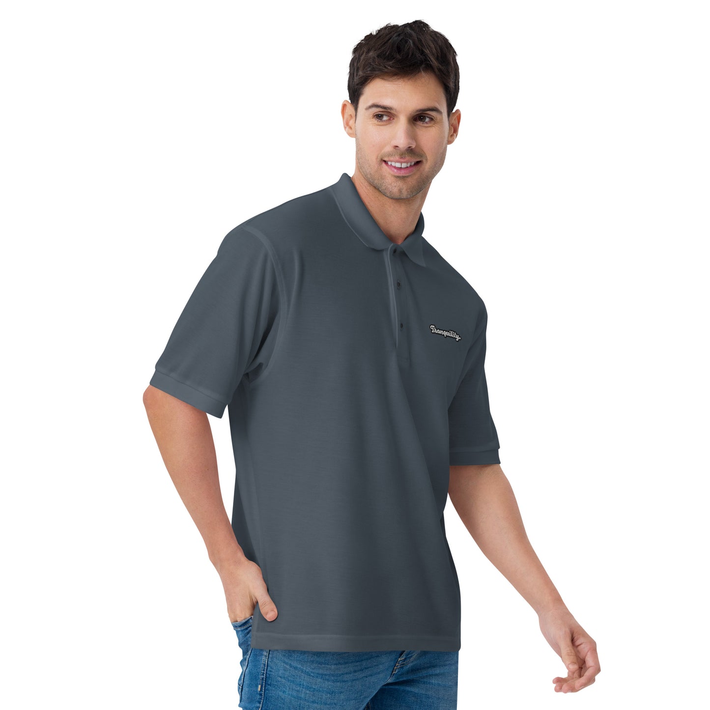 Tranquility - Embroidered Men's Premium Polo Shirt