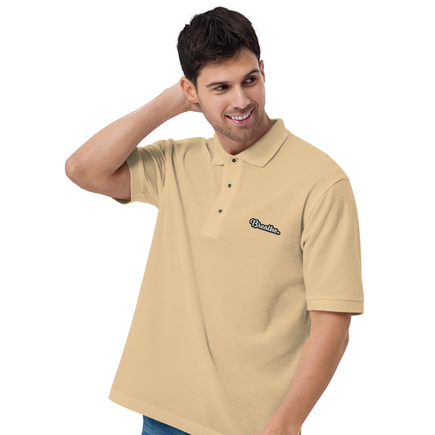 Breathe - Embroidered Men's Premium Polo Shirt