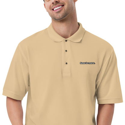 Less Is More - Embroidered Men's Premium Polo Shirt