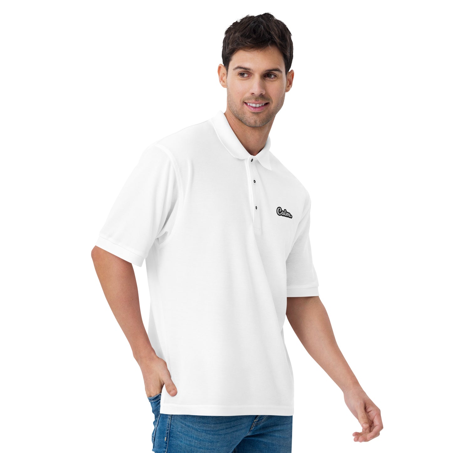 Calm - Embroidered Men's Premium Polo Shirt