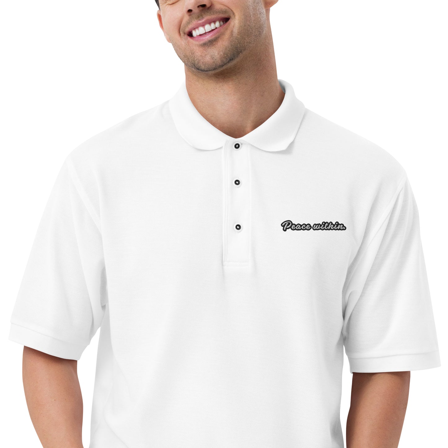 Peace Within - Embroidered Men's Premium Polo Shirt