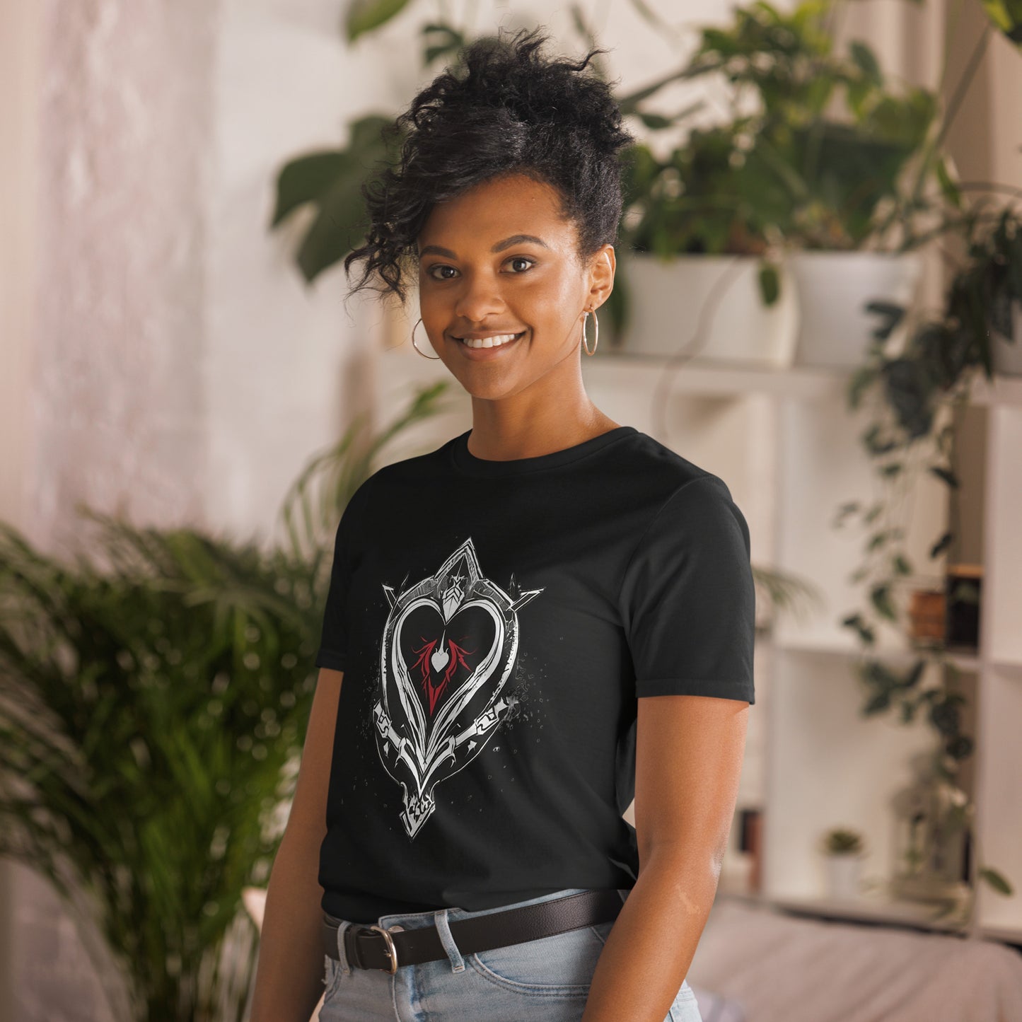 Unisex | Black Heart Candle Short-Sleeve T-Shirt