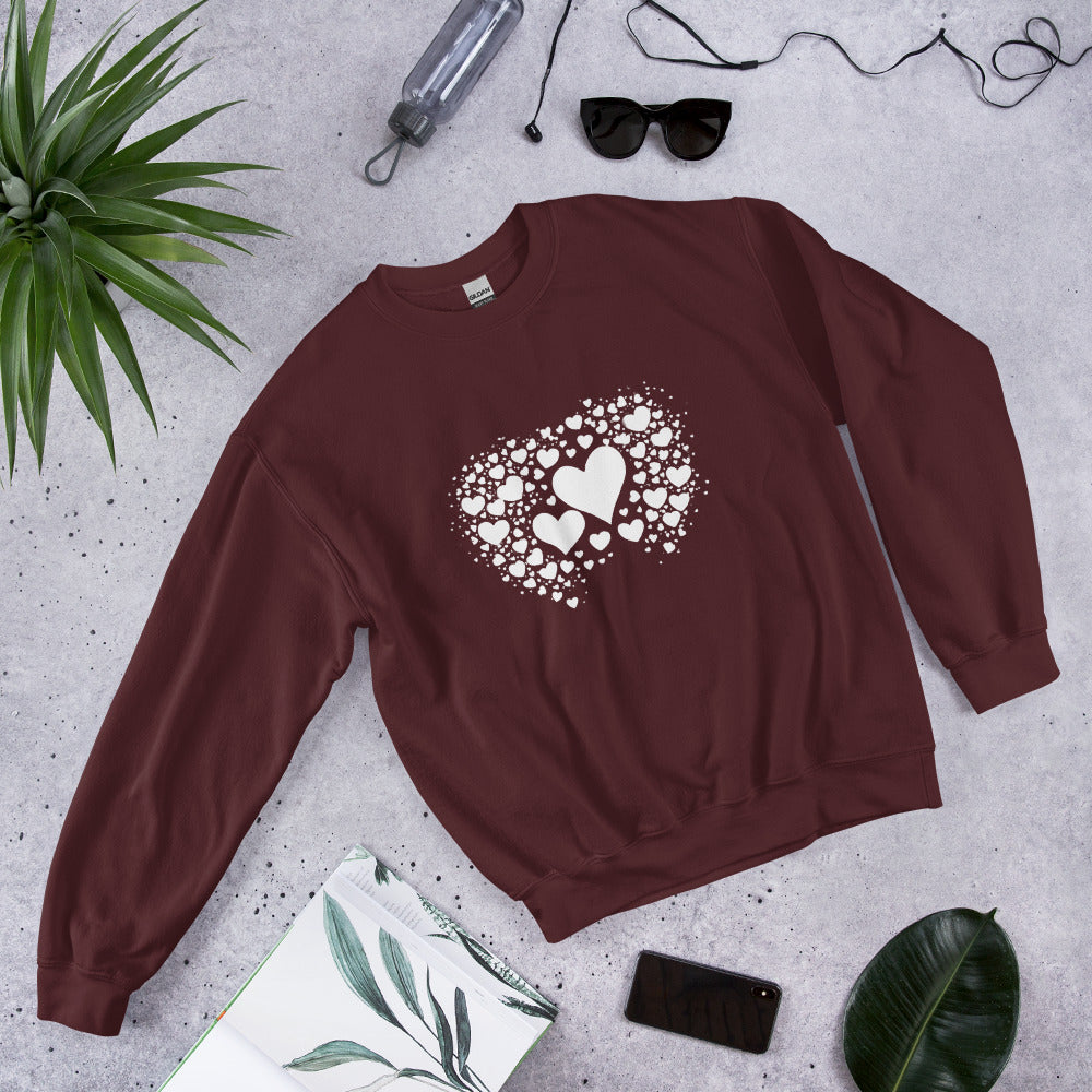 Unisex | Black And White Hearts Sweatshirt
