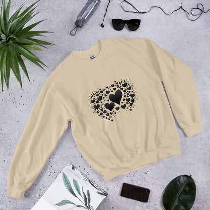 Unisex | Black And White Hearts Sweatshirt