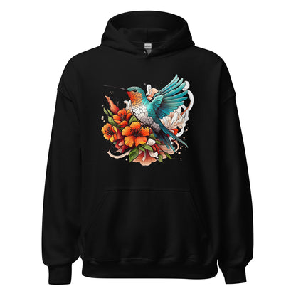 Unisex | Flying Bird With Flowers Hoodie