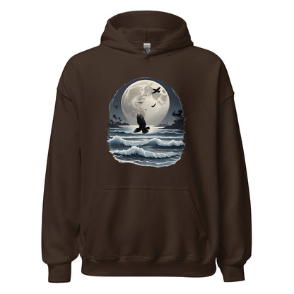 Unisex | Moonlight, Crow, Beach - Hoodie
