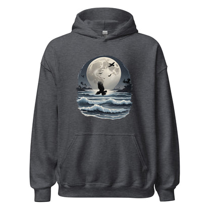 Unisex | Moonlight, Crow, Beach - Hoodie