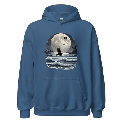 Unisex | Moonlight, Crow, Beach - Hoodie