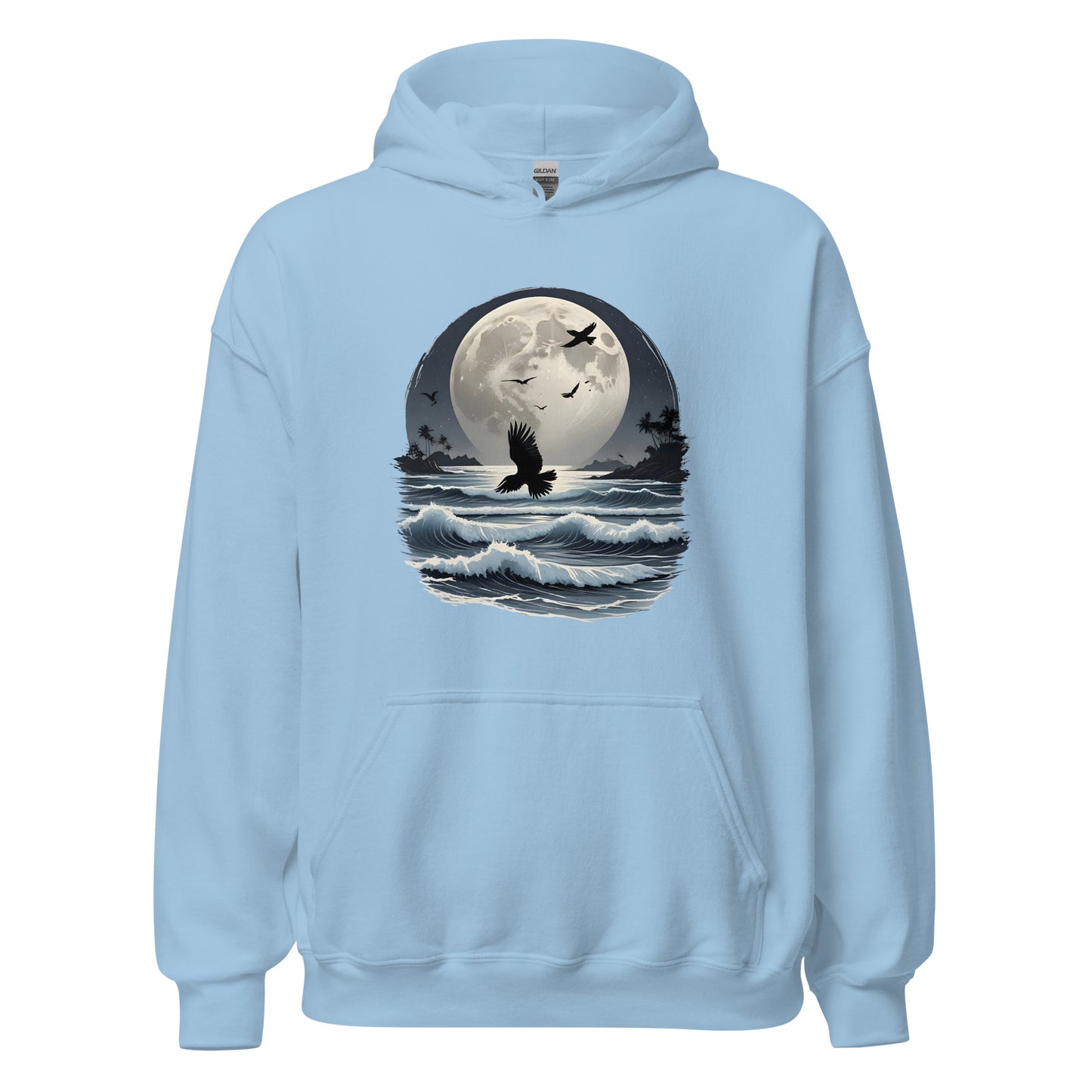 Unisex | Moonlight, Crow, Beach - Hoodie