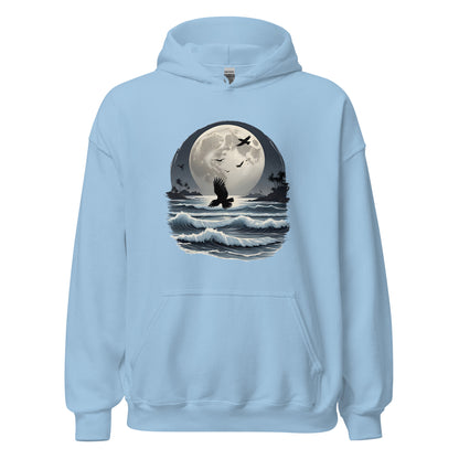 Unisex | Moonlight, Crow, Beach - Hoodie