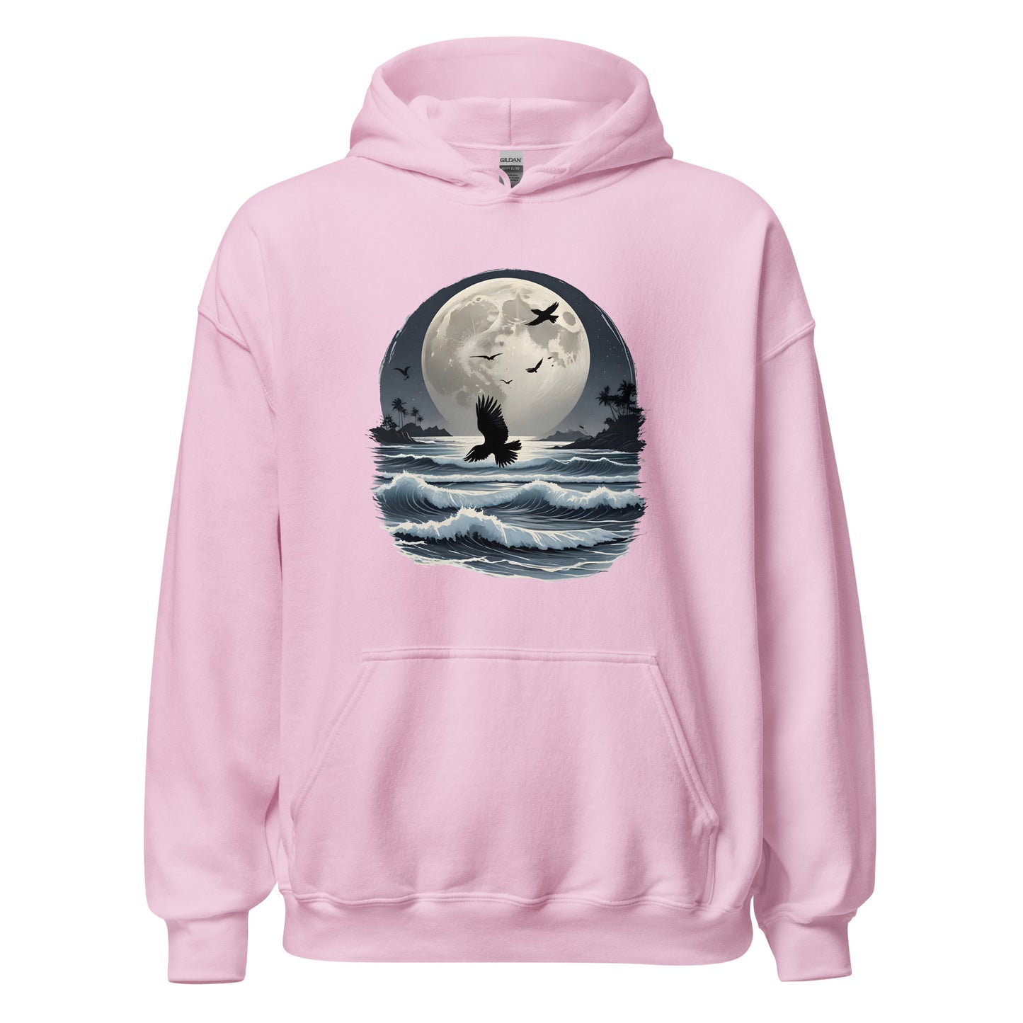Unisex | Moonlight, Crow, Beach - Hoodie