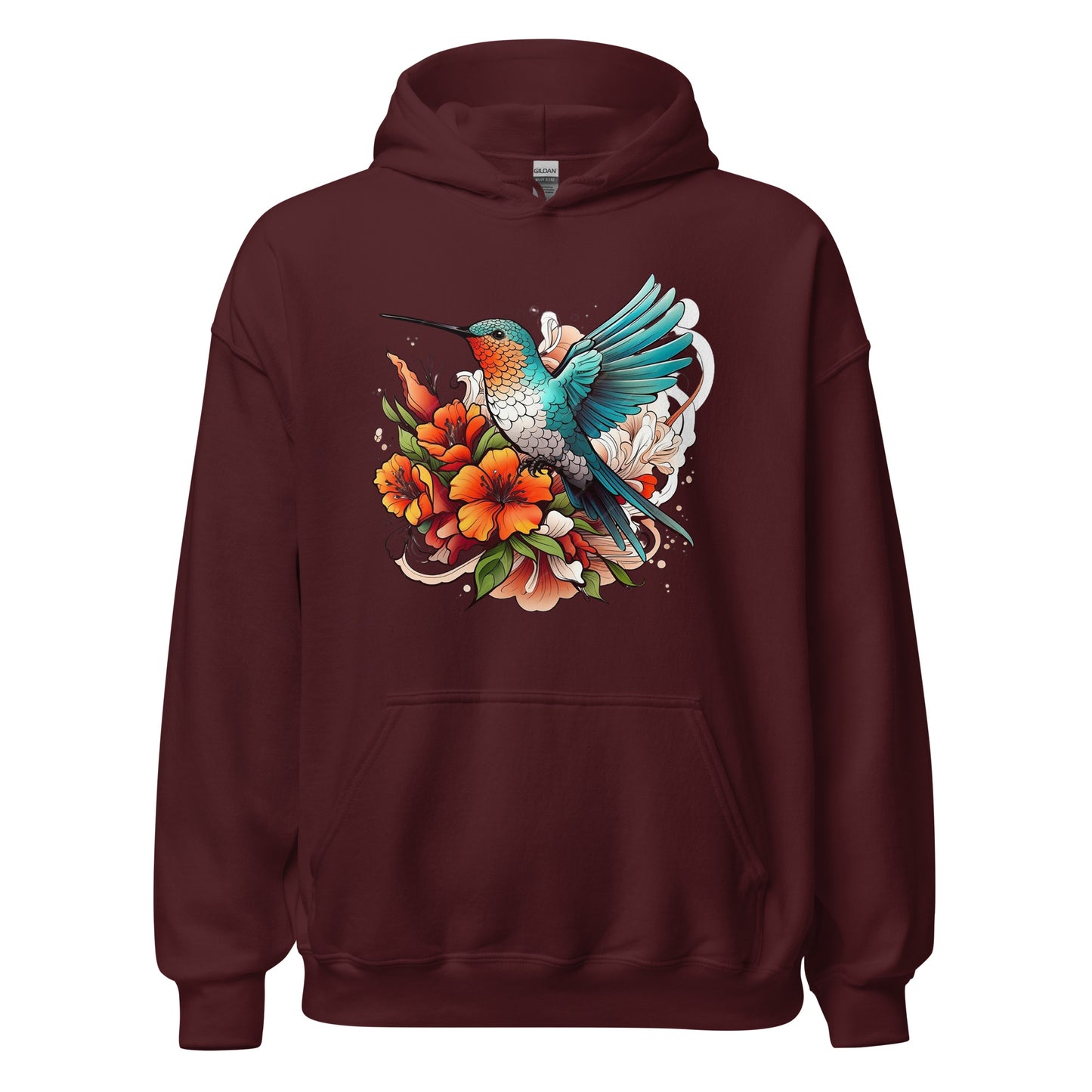 Unisex | Flying Bird With Flowers Hoodie