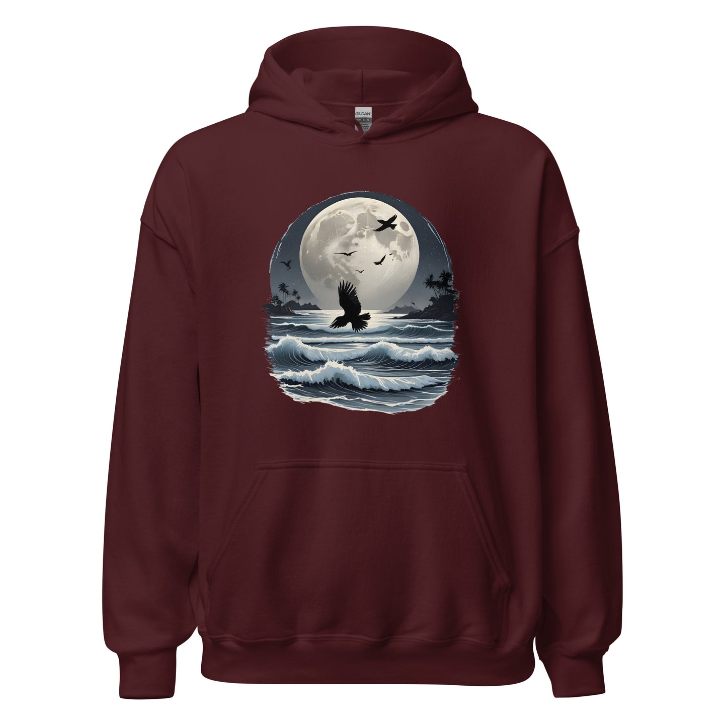 Unisex | Moonlight, Crow, Beach - Hoodie