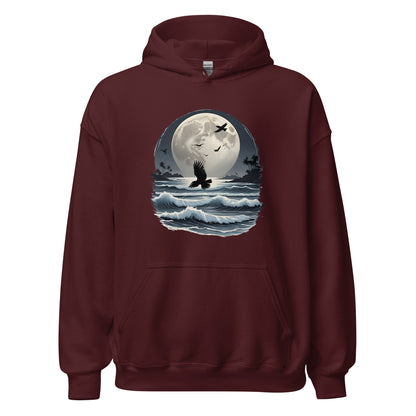Unisex | Moonlight, Crow, Beach - Hoodie