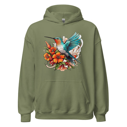 Unisex | Flying Bird With Flowers Hoodie