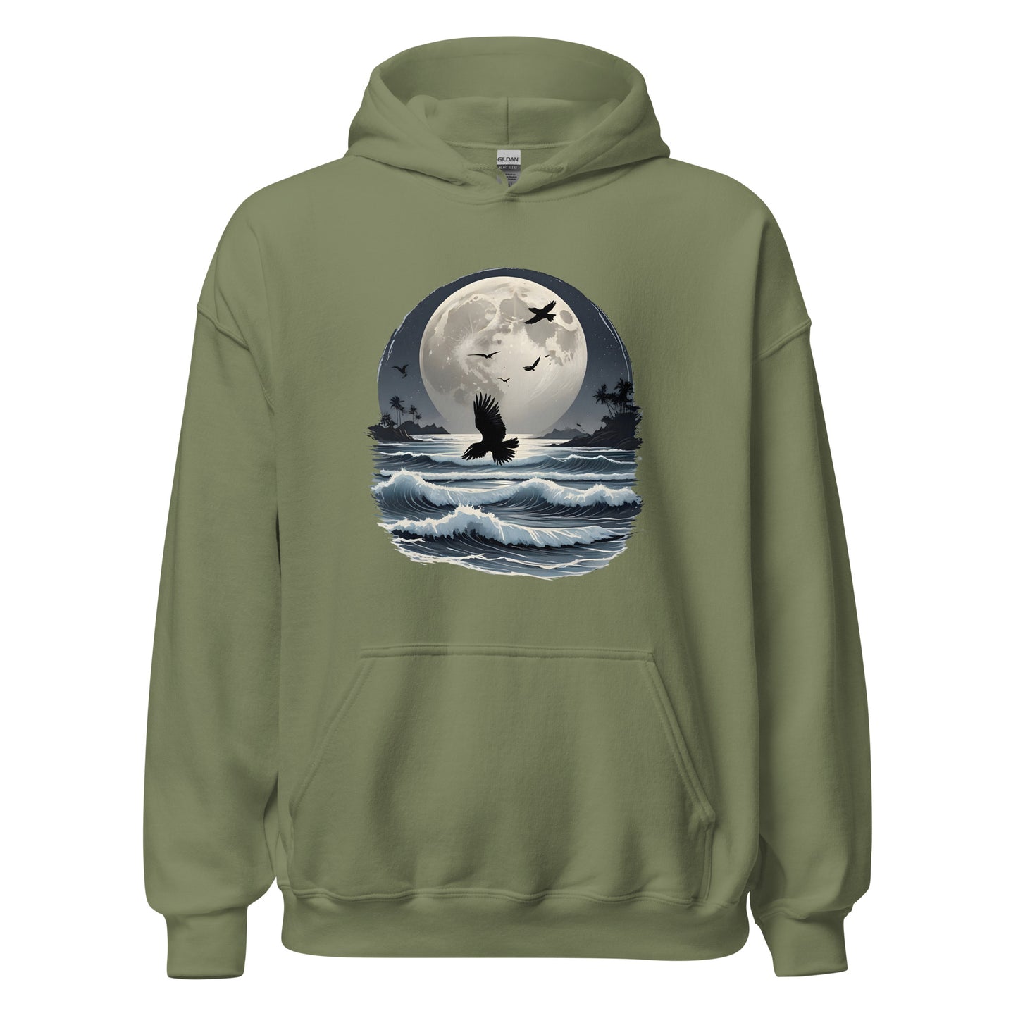 Unisex | Moonlight, Crow, Beach - Hoodie