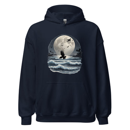 Unisex | Moonlight, Crow, Beach - Hoodie