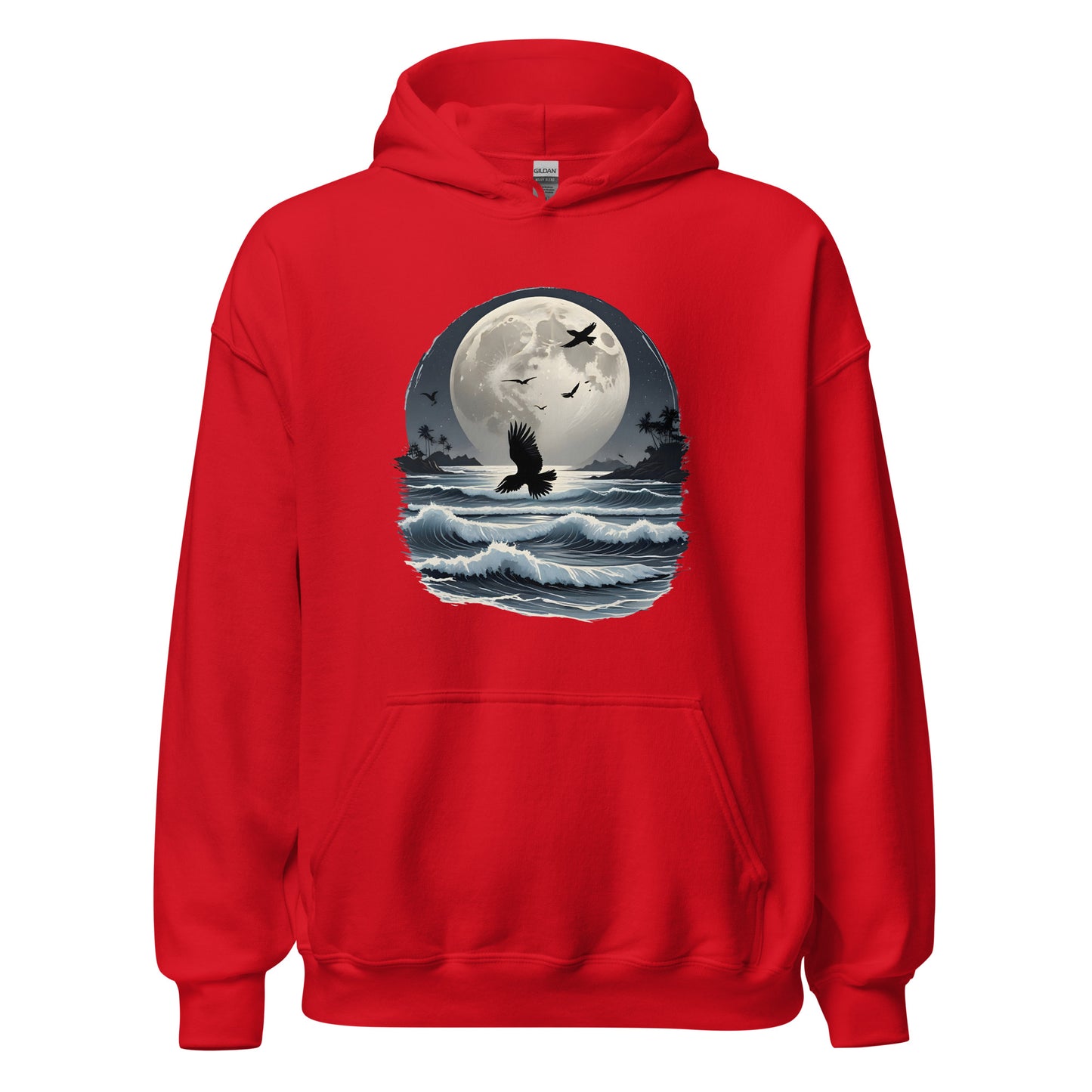 Unisex | Moonlight, Crow, Beach - Hoodie