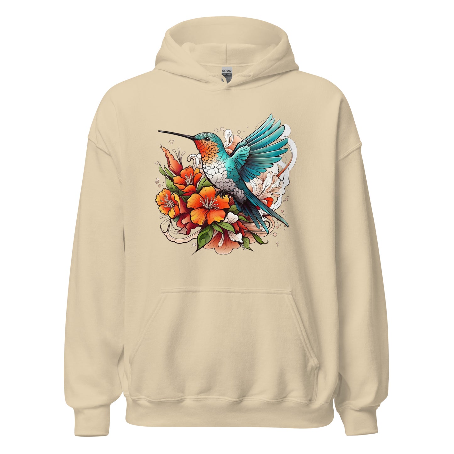 Unisex | Flying Bird With Flowers Hoodie