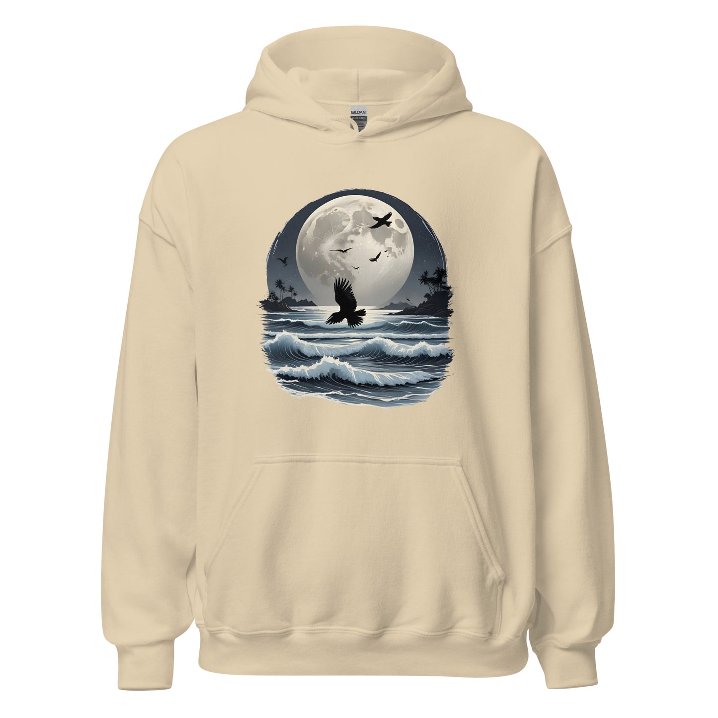 Unisex | Moonlight, Crow, Beach - Hoodie