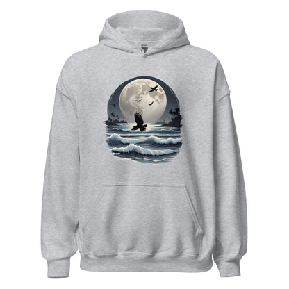 Unisex | Moonlight, Crow, Beach - Hoodie