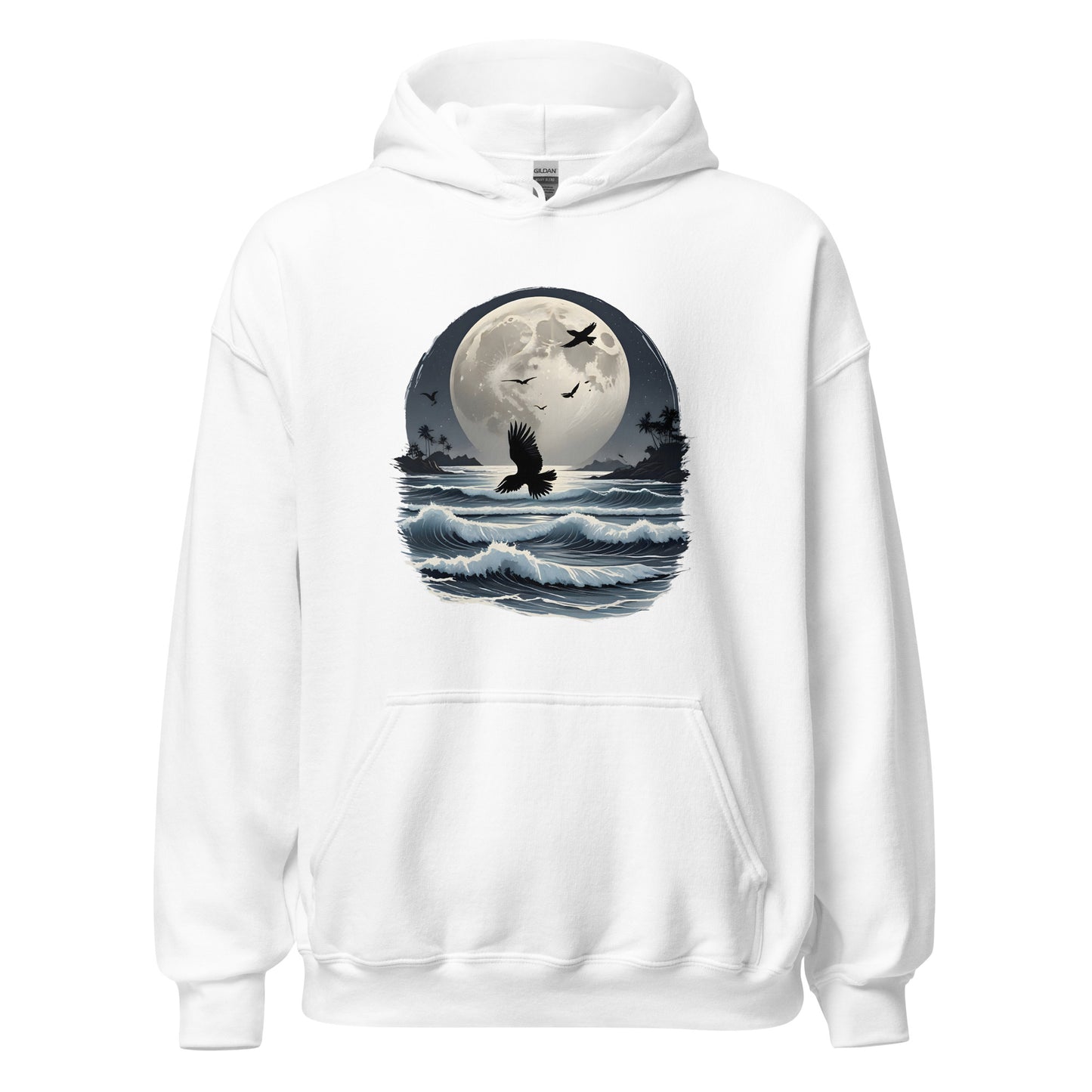 Unisex | Moonlight, Crow, Beach - Hoodie
