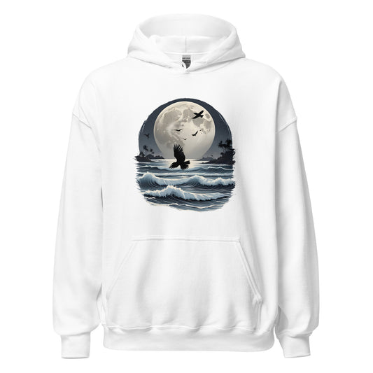 Unisex | Moonlight, Crow, Beach - Hoodie
